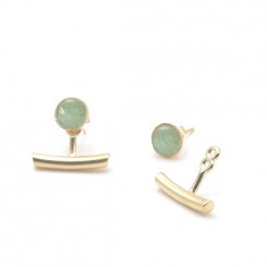 Boucles d'oreilles Ariane pendants barres - Aventurine